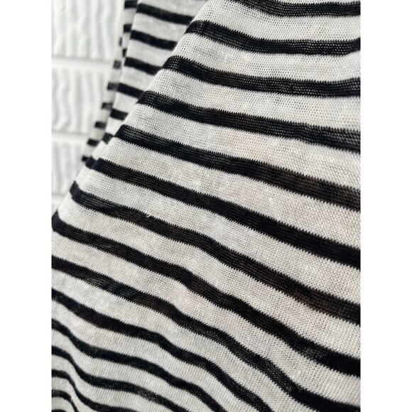 Eileen Fisher Top Size Large Linen Muscle Tank Tunic Black Striped Knit - Picture 8 of 8